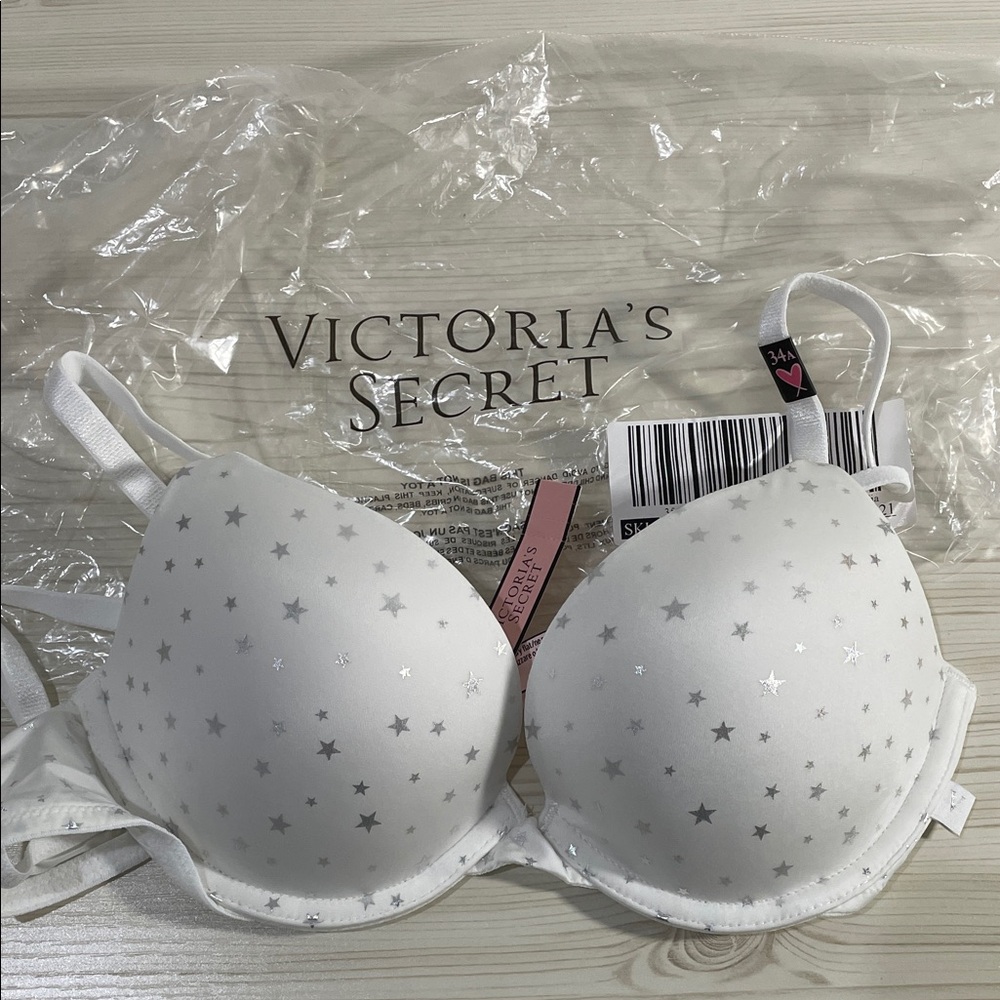 Victoria's Secret Silver Star Pattern Bra